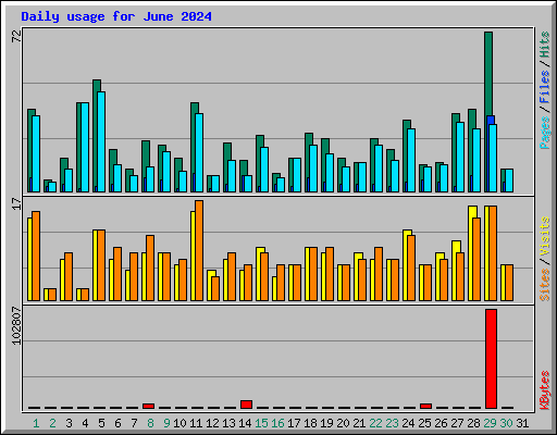 Daily usage for June 2024