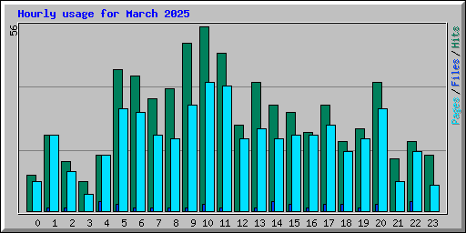 Hourly usage for March 2025