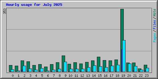Hourly usage for July 2025